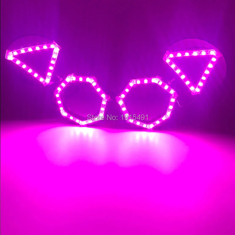 LED glow Cap gloves and LED sunglasses with Flashing function glow props good for Nightclub, ball show, bar show
