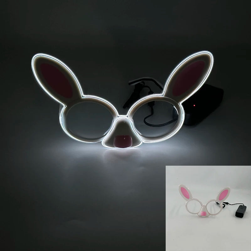 Rabbit Eyeglasses Fashion Glasses Glowing For Night Neon Glasses For Boys Girls Decor