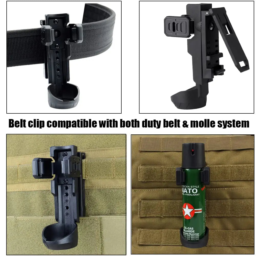 Tactical Pepper Spray Holster Polymer Duty OC Spray Holder 360 Rotating Quick Draw Pepper Pouch for MK4 Pepper Spray