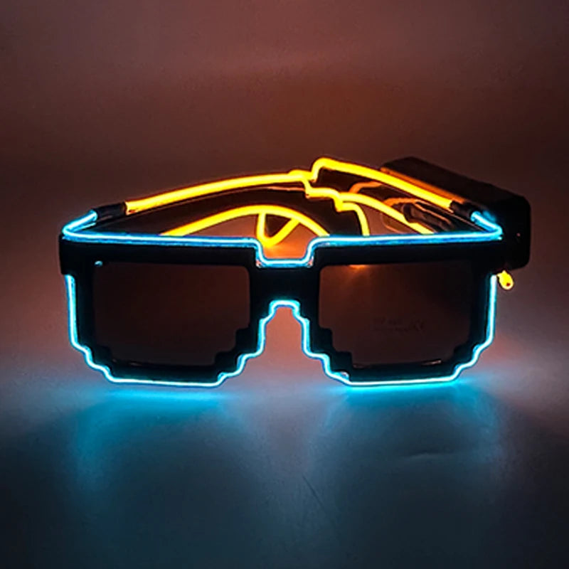 New Design Portable Convenient Wireless Luminous Sunglasses Fashion Lighting EL Wire Glasses Glowing For Music Night Club Party
