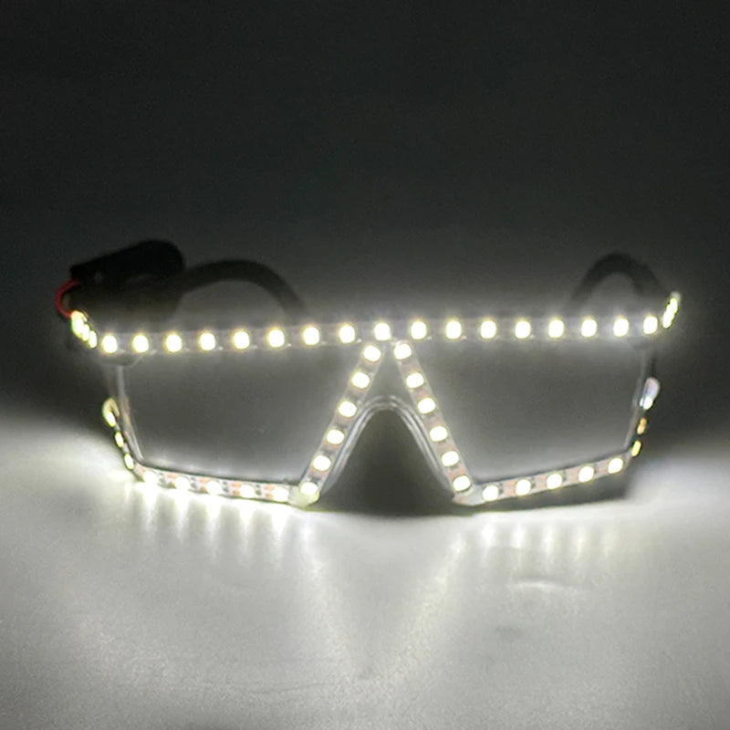 Led Light Conjoined Sunglasses NightClub Concert Masquerade Stage Performance Props LED Cool Transparent Glasses DJ SunGlasses