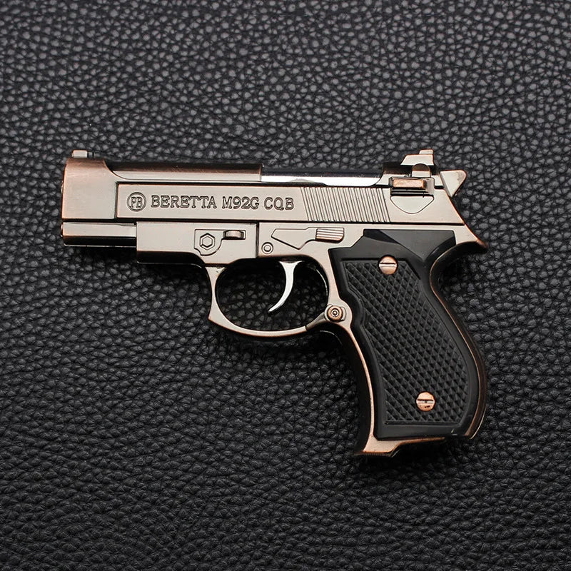 Cool Mini Pistol Lighter Revolver Gas Inflatable Jet Flame Windproof Lighters Metal Keychain Pendant Lighter Gun Cigarrette Gift