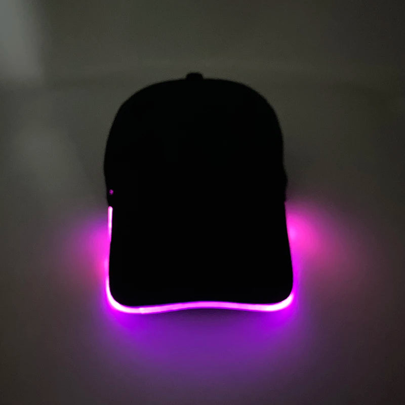 Christmas Popular Glowing Baseball Cap Dance Party Decorate LED Optical Fiber Baseball Cap Flashing On Rave Party