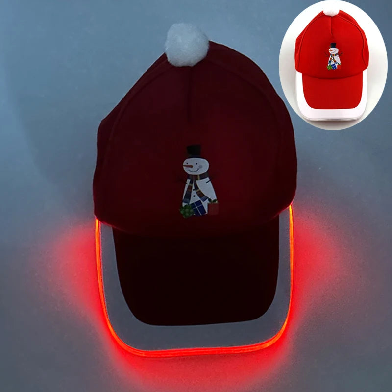 Christmas Popular Glowing Baseball Cap Dance Party Decorate LED Optical Fiber Baseball Cap Flashing On Rave Party