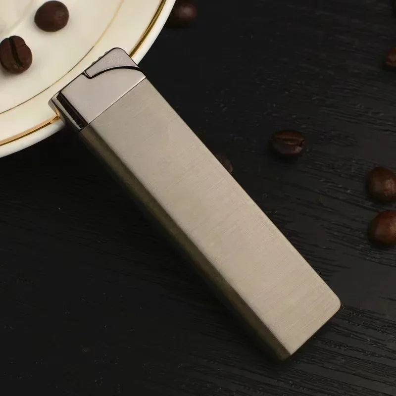 Mini Ultra-thin Inflatable Lighter Metal Cute Windproof Jet Green Flame Portable Lighter ,Survival Lighter,lighters for Smokers