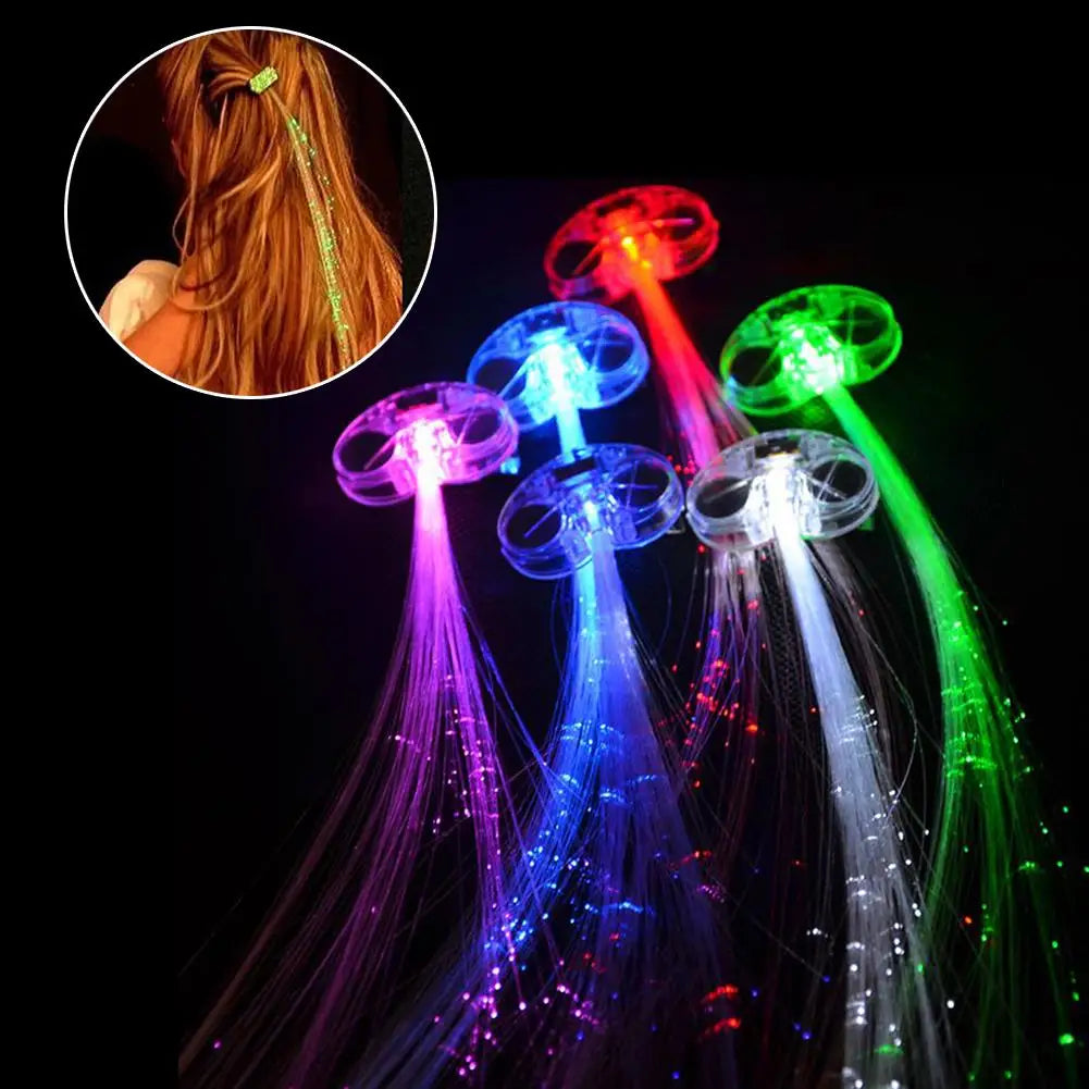 1PC Glowing Flash Wigs Hair Braided Clip Hairpin LED Luminous Hair Clips Women Hair Decoration Hairpin Hair Accessories