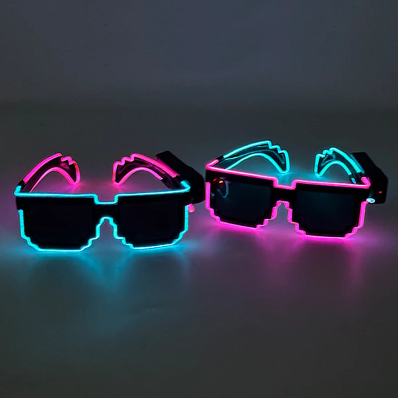 New Design Portable Convenient Wireless Luminous Sunglasses Fashion Lighting EL Wire Glasses Glowing For Music Night Club Party