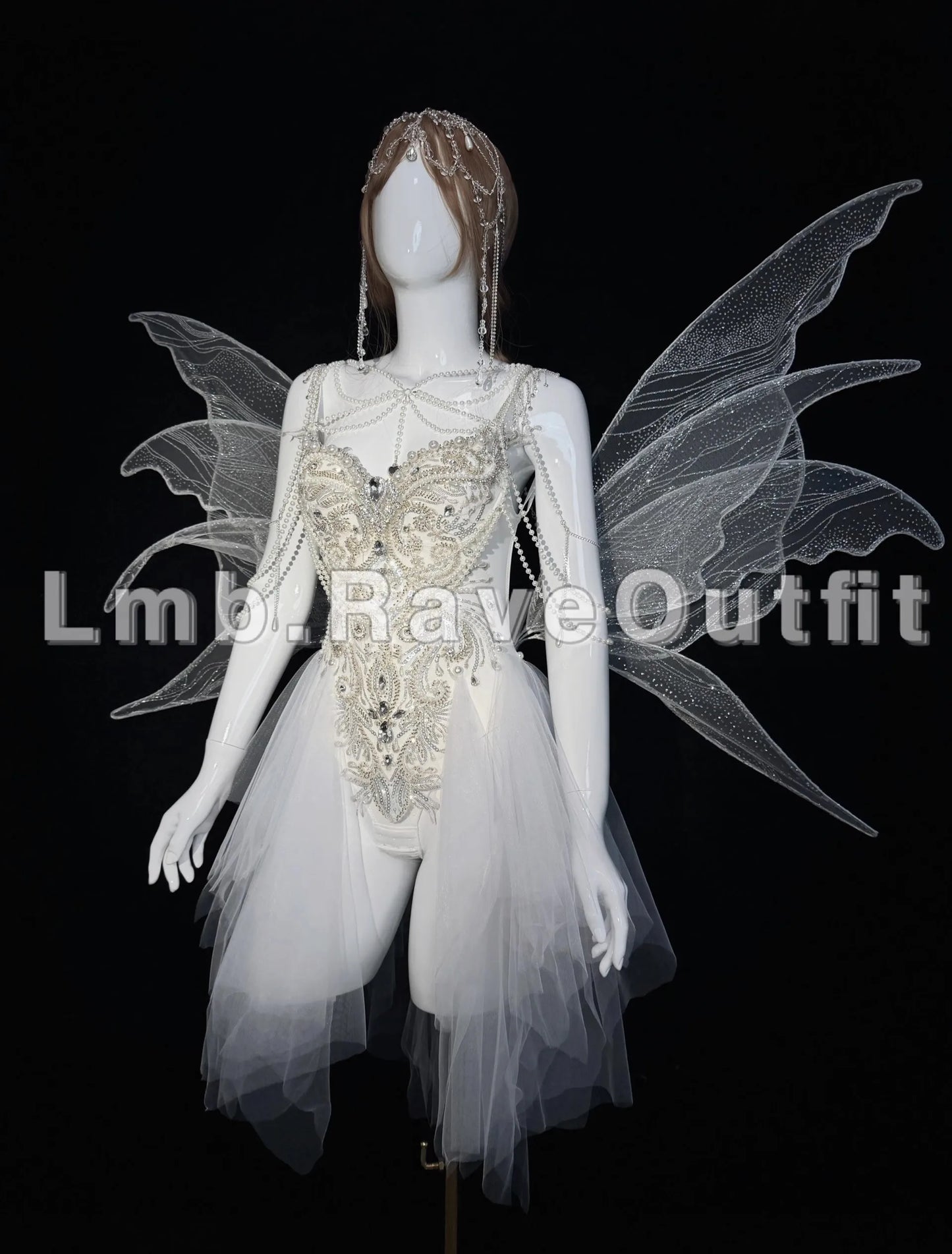 Sexy Women Pearl Diamond Bikini Set Singer Nightclub Bar Costume Pole DJ Dance Party Prom Club Stage Show Festival Rave Outfits