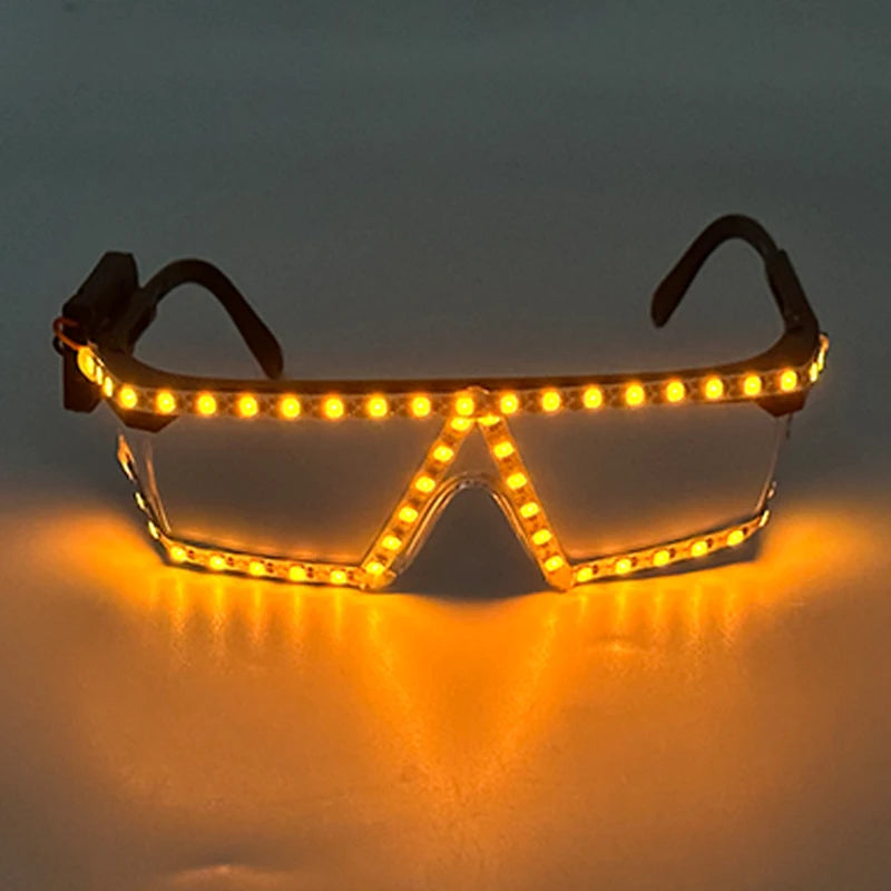 Led Light Conjoined Sunglasses NightClub Concert Masquerade Stage Performance Props LED Cool Transparent Glasses DJ SunGlasses