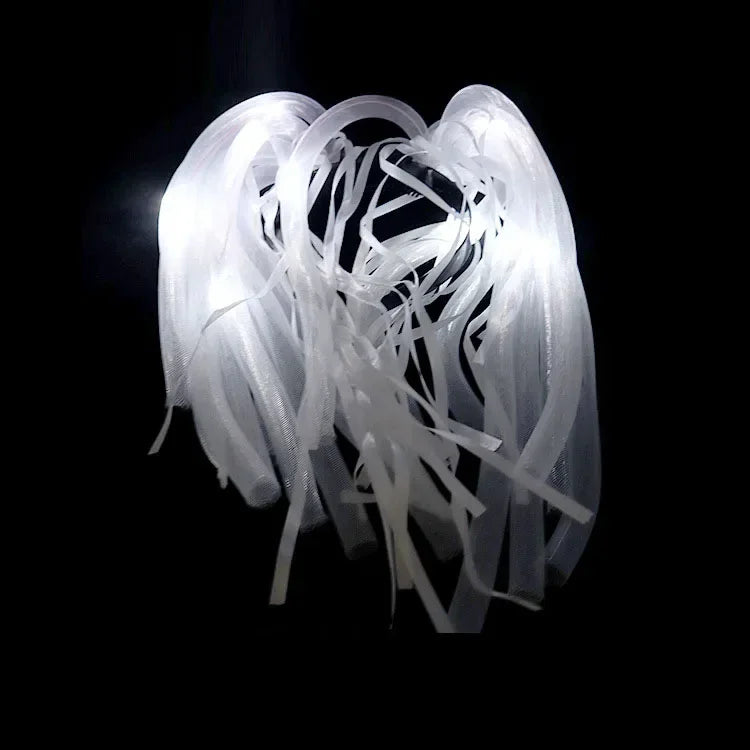 Glow Hair Braid Glasses Blink Bow Light Curly Party Clown Explosion Wig Cosplay Birthday Costume Christmas Halloween Festival