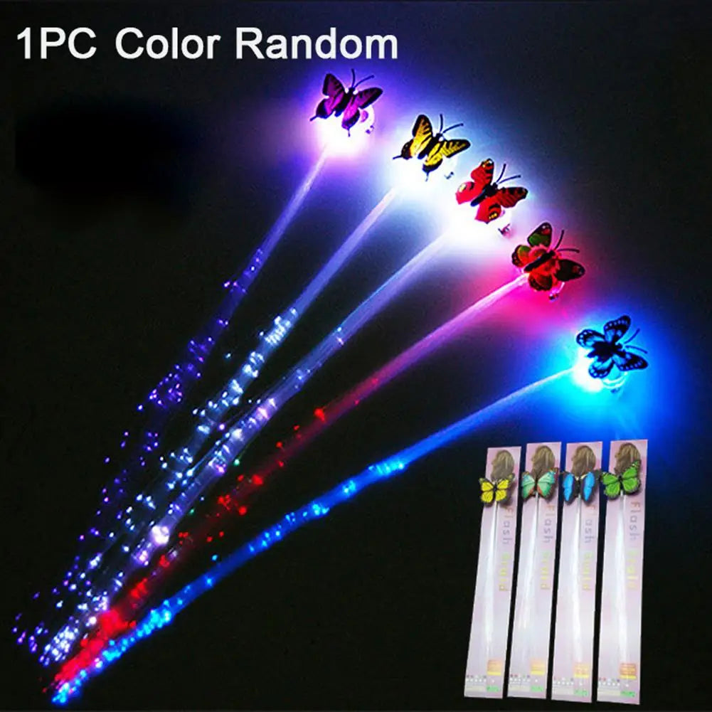 1PC Glowing Flash Wigs Hair Braided Clip Hairpin LED Luminous Hair Clips Women Hair Decoration Hairpin Hair Accessories
