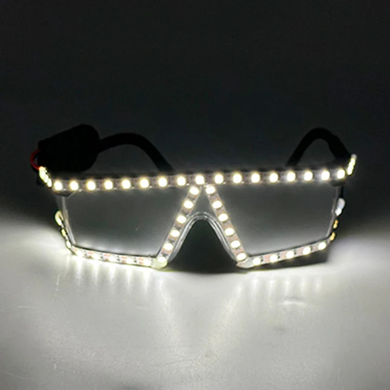 Led Light Conjoined Sunglasses NightClub Concert Masquerade Stage Performance Props LED Cool Transparent Glasses DJ SunGlasses