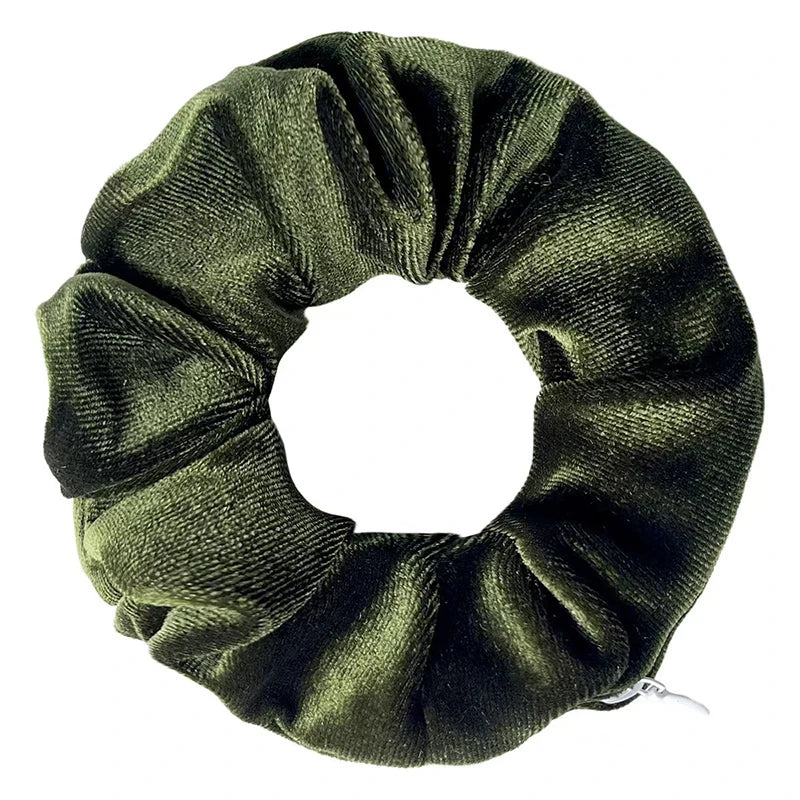 1PC Portable Hidden Safe Sight Secret Hair Tie Storage Case Hair Scrunchie With Zipper Hide Key Cash Jewelry Hair Accessories