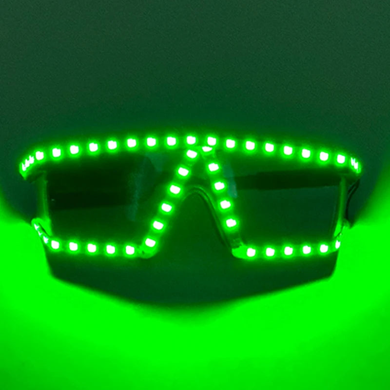 Led Light Conjoined Sunglasses NightClub Concert Masquerade Stage Performance Props LED Cool Transparent Glasses DJ SunGlasses