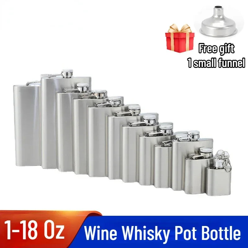 1-18 Oz High Quality Wine Whisky Pot Bottle Hip Flasks Drinker Alcohol Bottle Portable Drinkware Stainless Steel Wholesale New