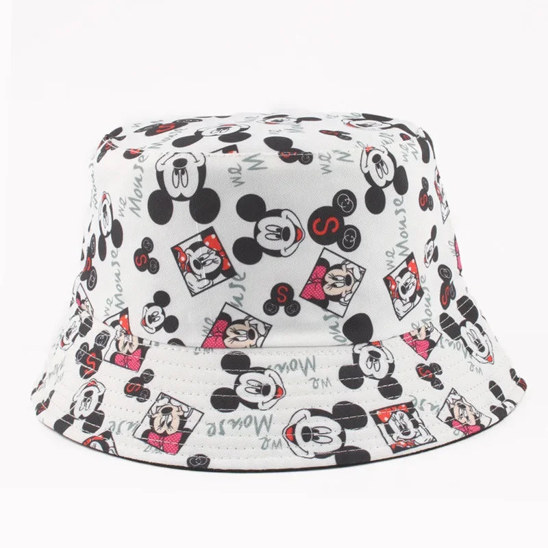 Disney Stitch Summer Sun Hat Fashion Cartoon Bucket Hat for Boys Girls Bob Panama Children's Beach Travel UV Protection Hat Gift