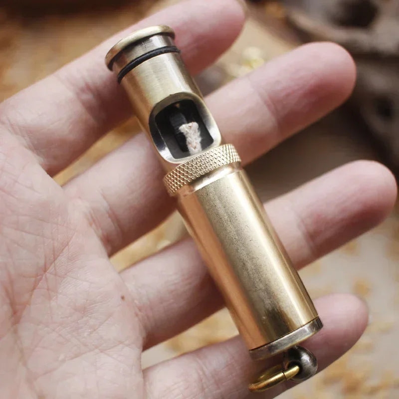 Vape Retro Torch Lighter Flint Brass Kerosene Oil Tube Lighter Cigarette Gasoline Windproof Outdoor Tools Men's Gift