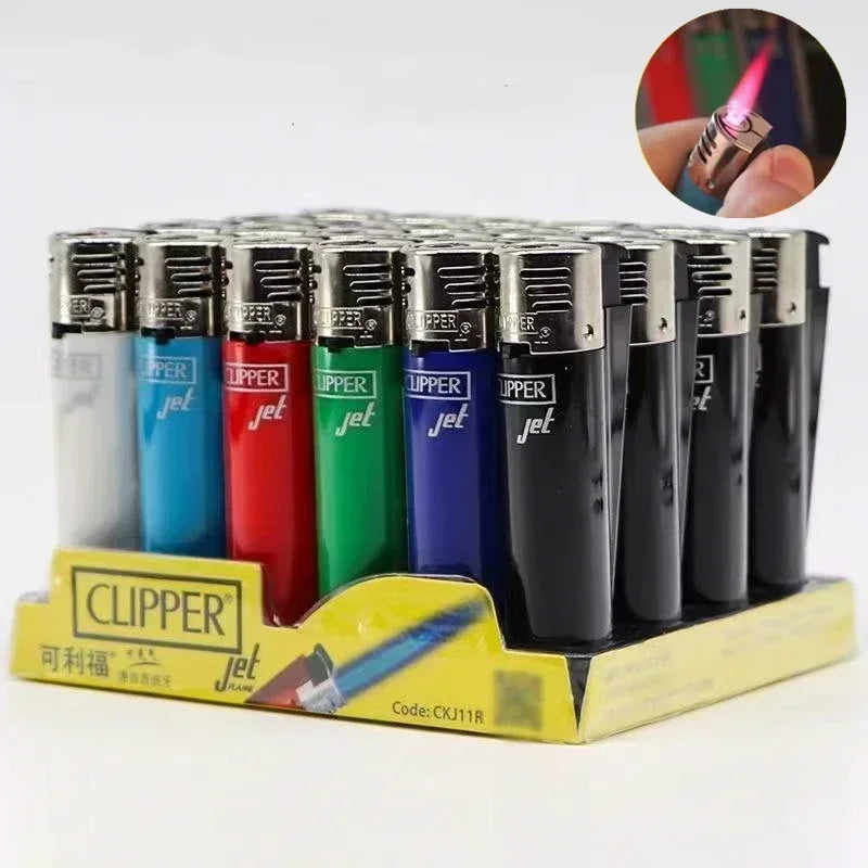 Spanish Original Clipper Gas Lighter with Personality Pattern Refillable Gas Lighter 8 Pieces Boxed Smoking Set Collection Gift