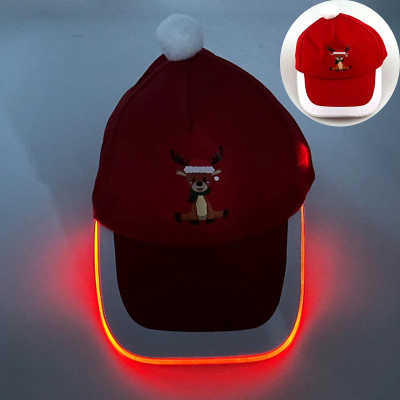 Christmas Popular Glowing Baseball Cap Dance Party Decorate LED Optical Fiber Baseball Cap Flashing On Rave Party