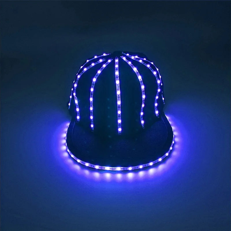 LED glow Cap gloves and LED sunglasses with Flashing function glow props good for Nightclub, ball show, bar show