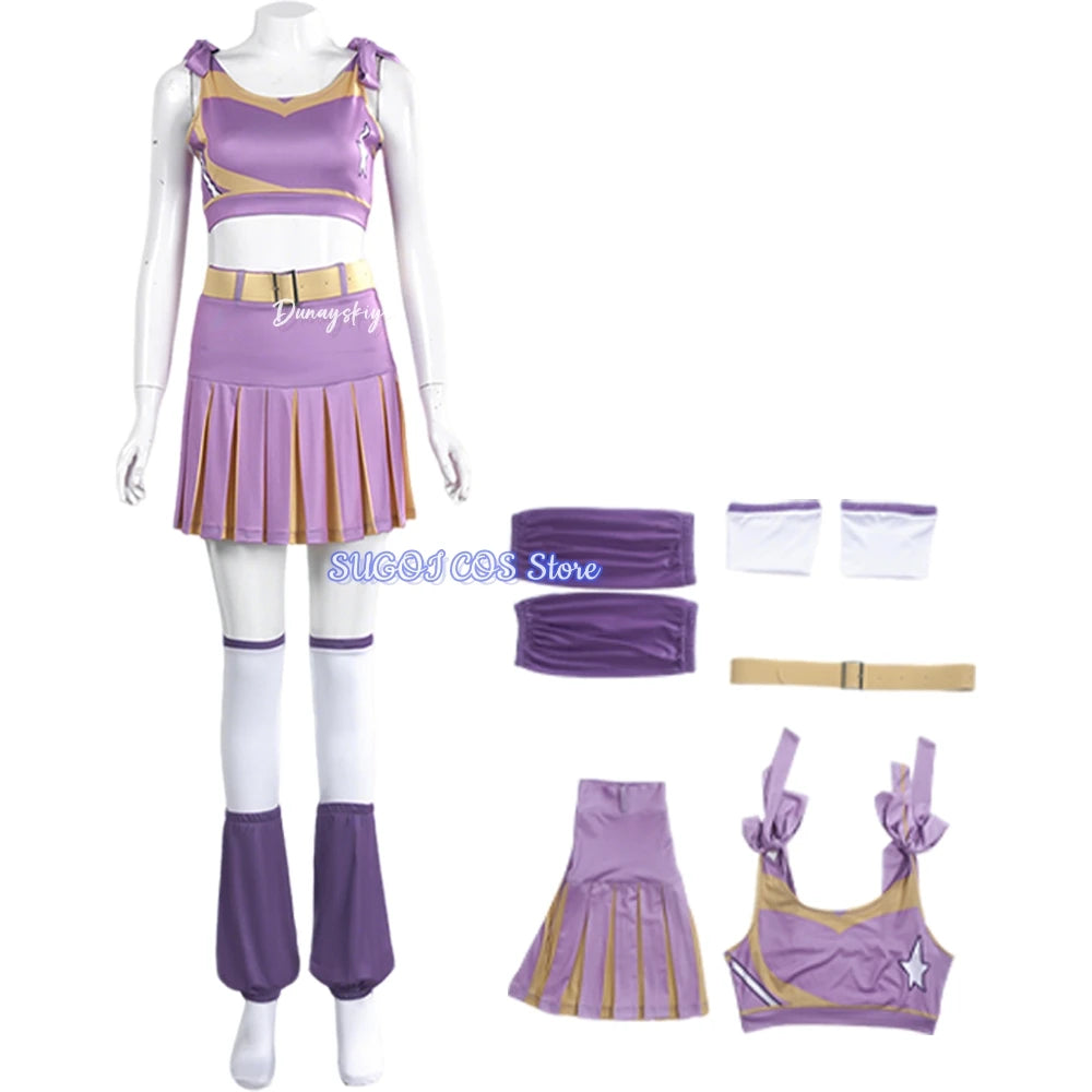 Lollipop Chainsaw Halloween Cosplay Costume Women Cheerleaders Sexy Dresses Outfit Suit XS-3XL Anime Carnival Uniforms Role-play