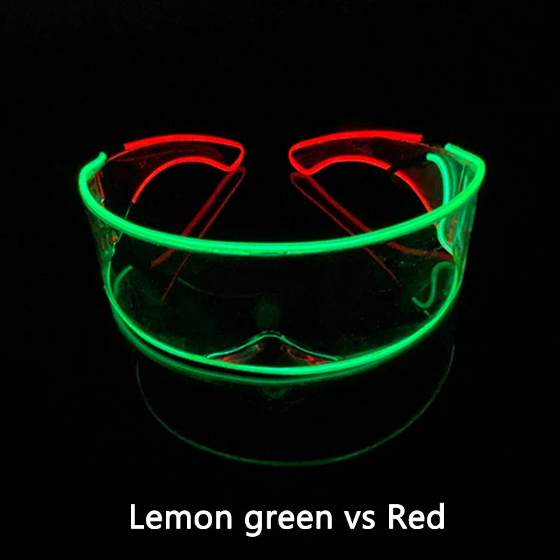 Colorful Transparent Glowing EL Wire Glasses with Wireless Controller Flashing Rave Wedding Glow Party Supplies Luminous Glasses
