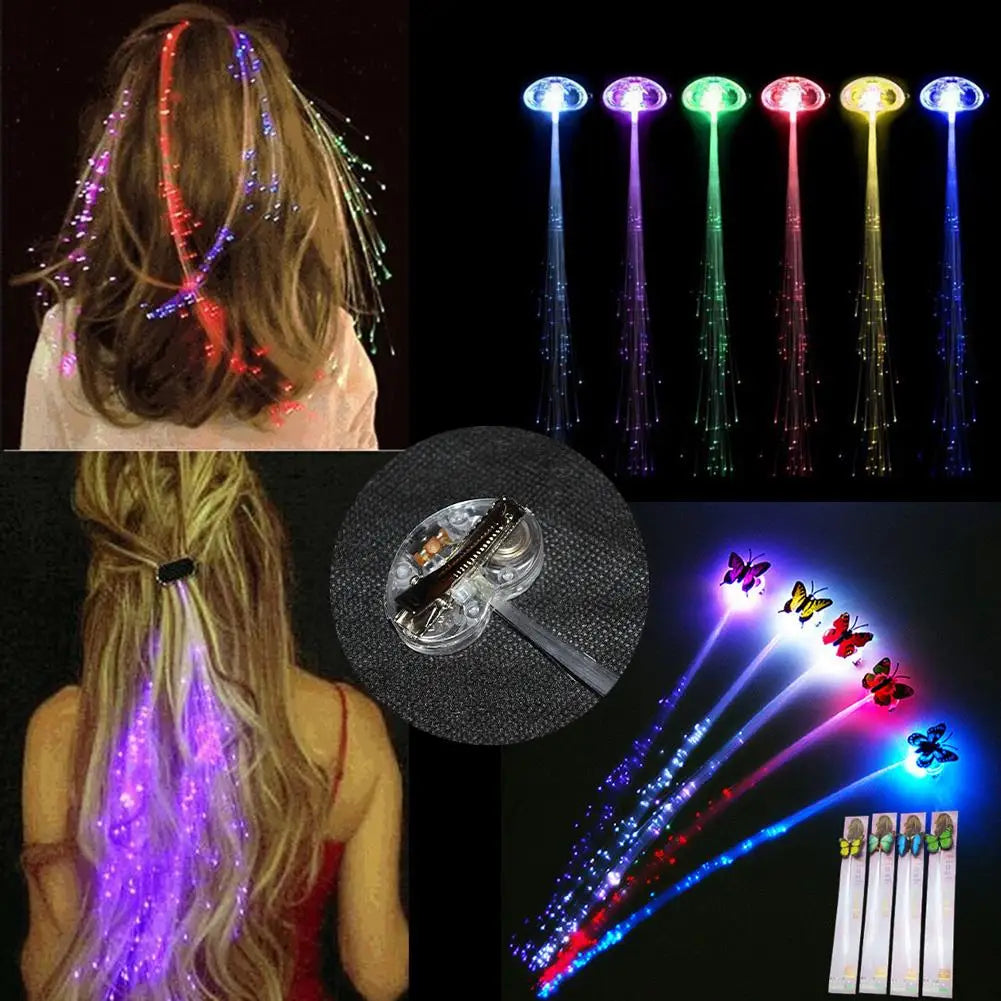1PC Glowing Flash Wigs Hair Braided Clip Hairpin LED Luminous Hair Clips Women Hair Decoration Hairpin Hair Accessories