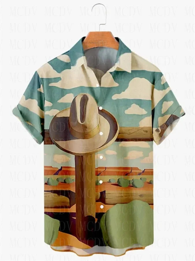Vintage Disco Psychedelic Gradient Rainbow Neon Light Printing Short Sleeve Shirt Hawaiian Shirts