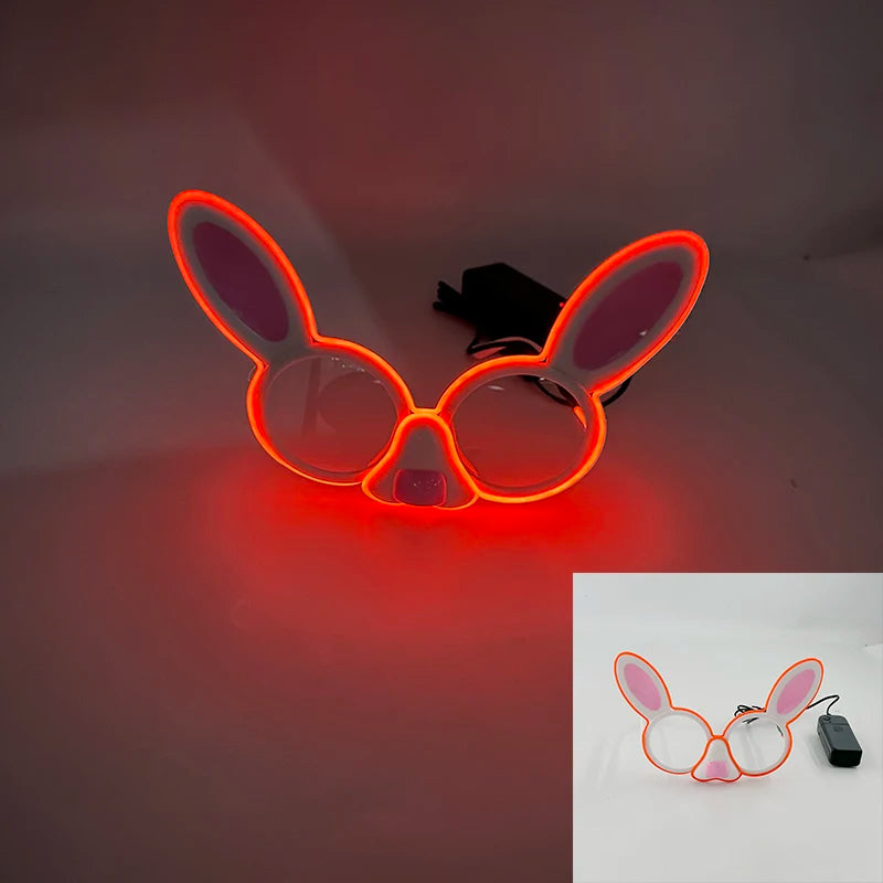Rabbit Eyeglasses Fashion Glasses Glowing For Night Neon Glasses For Boys Girls Decor