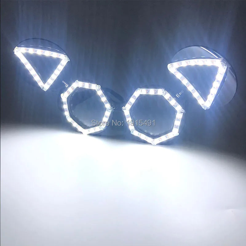 LED glow Cap gloves and LED sunglasses with Flashing function glow props good for Nightclub, ball show, bar show