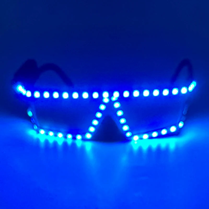 Led Light Conjoined Sunglasses NightClub Concert Masquerade Stage Performance Props LED Cool Transparent Glasses DJ SunGlasses