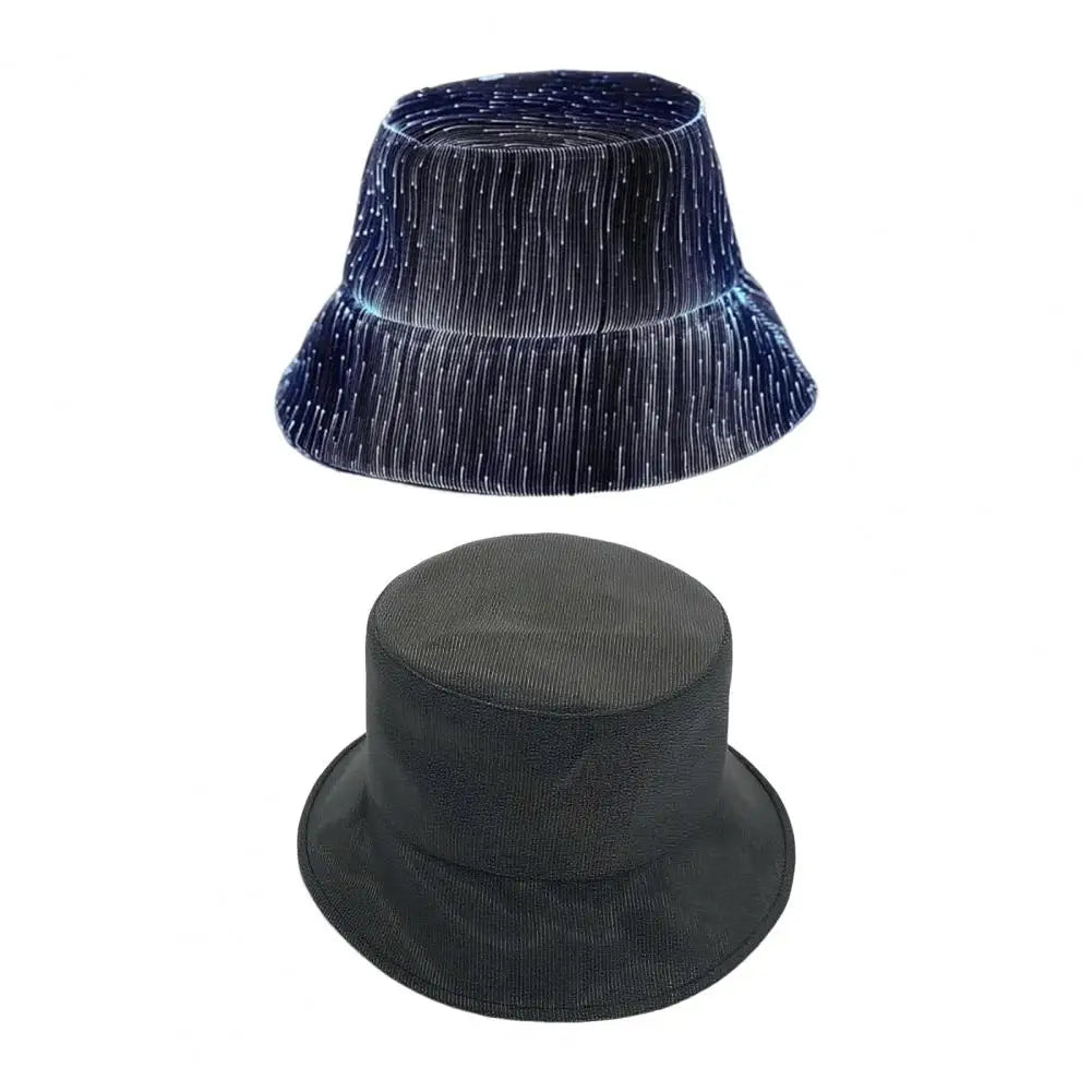 Neon LED Fisherman Hat Glowing Bucket Cap with 7 Color USB Rechargeable for Raves Festivals EDM Party Accessory