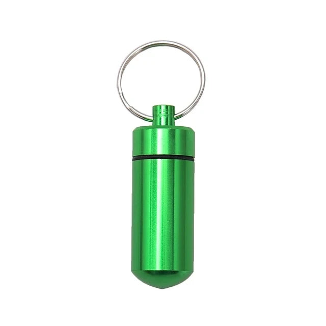 1PCS 7 Colors Pill Box New Waterproof Medicine Case Container Capsule Bottle With Keychain Drug Box Organizer Splitters