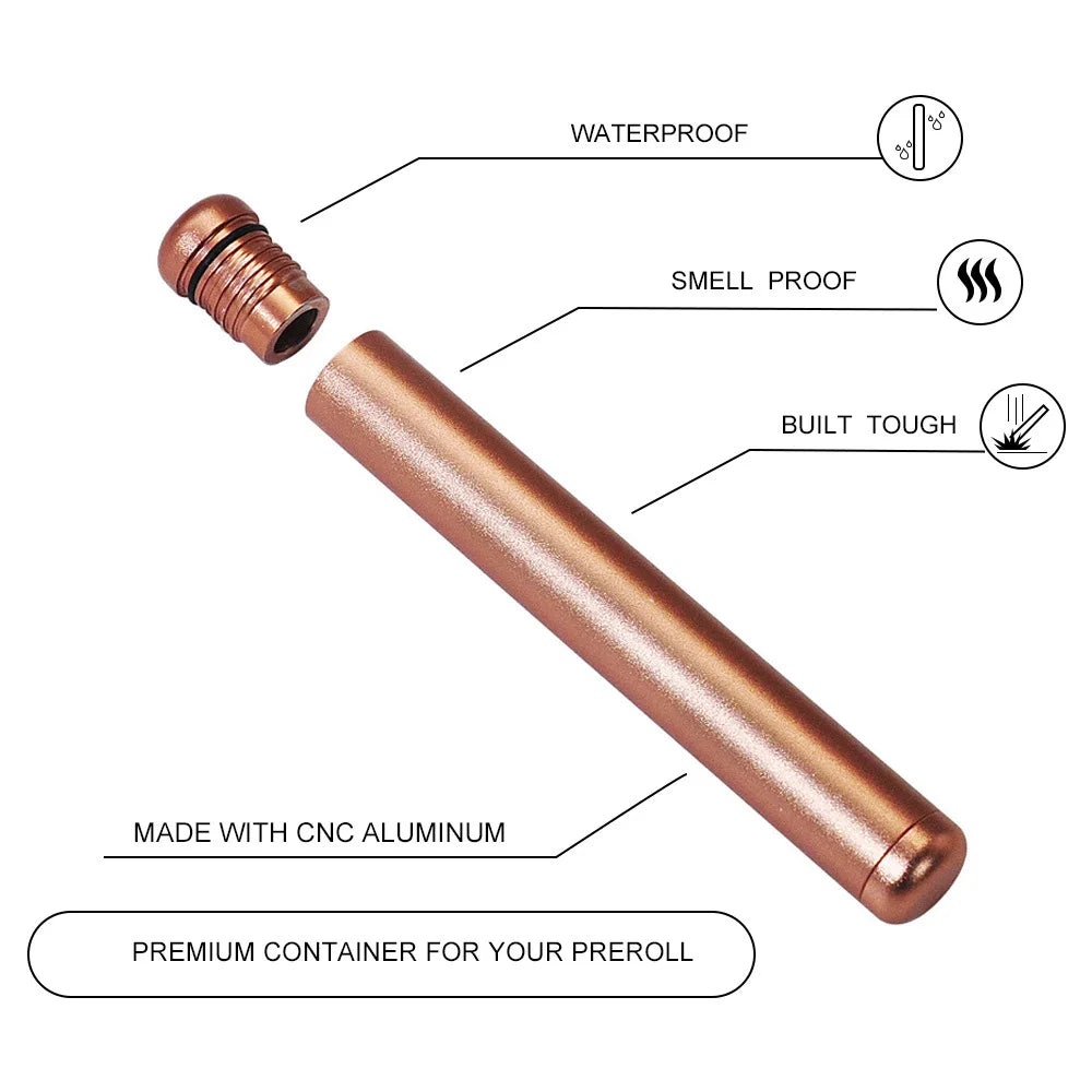 110MM Aluminum Airtight Container Pre-roll Travel Storage Tube Cone Holder Smell Odor Proof Waterproof Smoking Accessories
