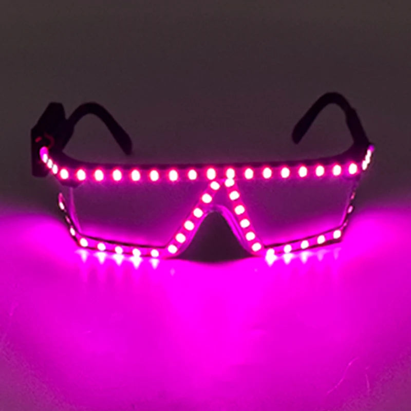 Led Light Conjoined Sunglasses NightClub Concert Masquerade Stage Performance Props LED Cool Transparent Glasses DJ SunGlasses