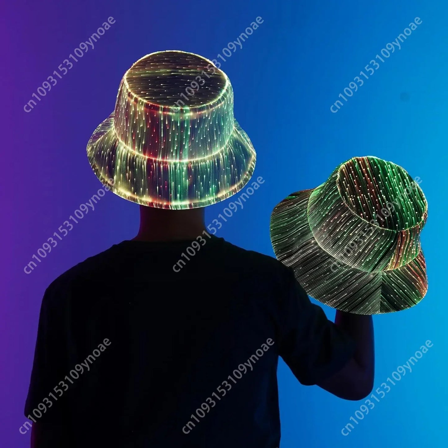Rave Bucket Light Up Crazy 7 Colors Party Hat Glow in The Dark Party Bucket Hat Man Women Fishing Cap Hats Outdoor Sun Caps