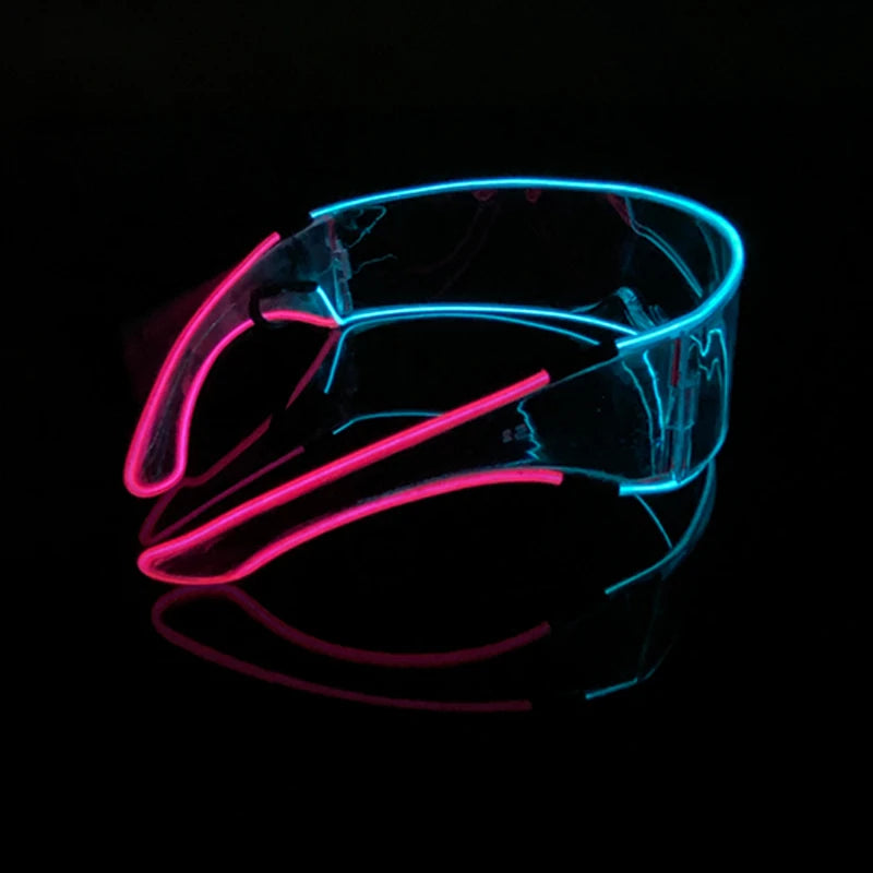 Colorful Transparent Glowing EL Wire Glasses with Wireless Controller Flashing Rave Wedding Glow Party Supplies Luminous Glasses