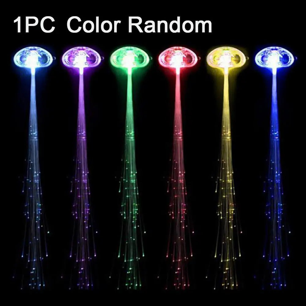 1PC Glowing Flash Wigs Hair Braided Clip Hairpin LED Luminous Hair Clips Women Hair Decoration Hairpin Hair Accessories