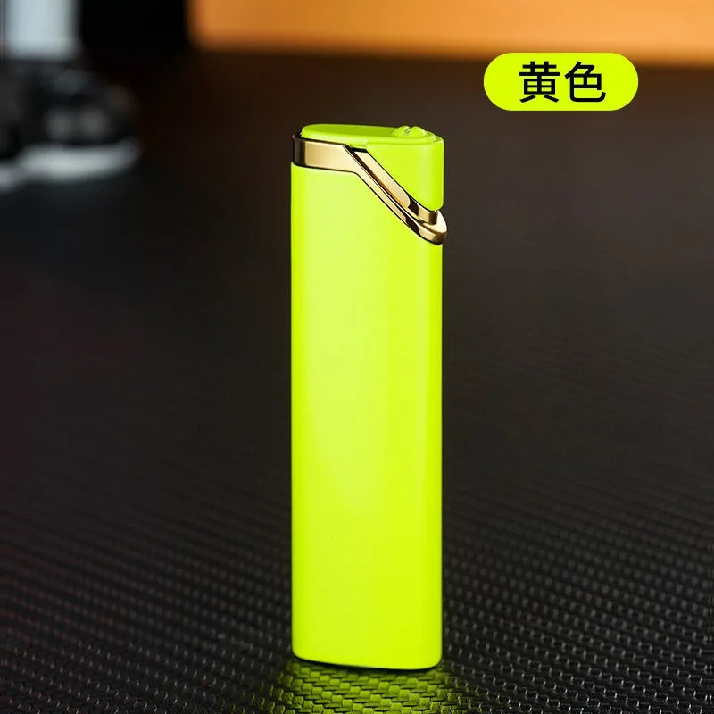 Mini Ultra-thin Inflatable Lighter Metal Cute Windproof Jet Green Flame Portable Lighter ,Survival Lighter,lighters for Smokers