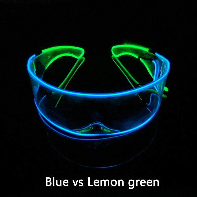 Colorful Transparent Glowing EL Wire Glasses with Wireless Controller Flashing Rave Wedding Glow Party Supplies Luminous Glasses