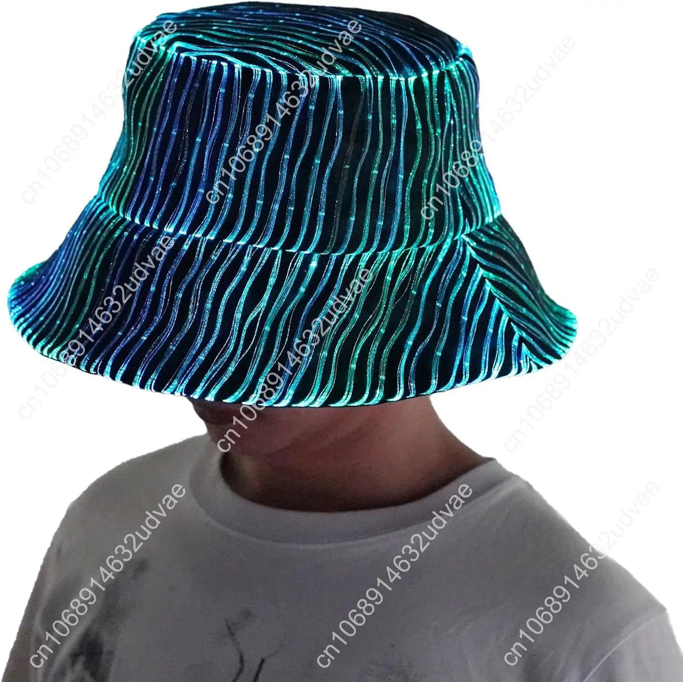 Light up Hat Rave Bucket Hat 7 Colors Flashing Glow LED Hat Neon Crazy Hats for Festival Gear for Party Hats EDM Accessories