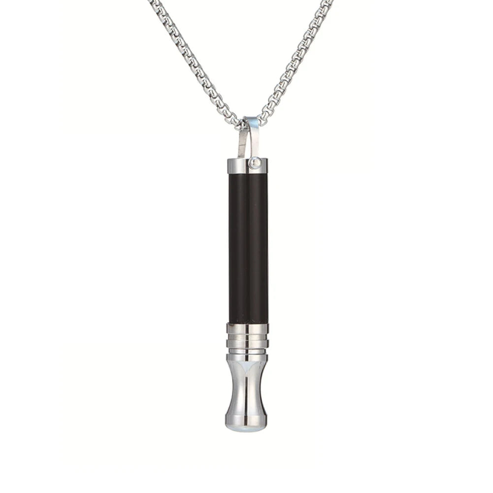 Stainless Steel Breathlace Necklace Quit Smoking Anxiety Relief Anti Vaping Necklace Breathing Necklace For Anxiety Meditation