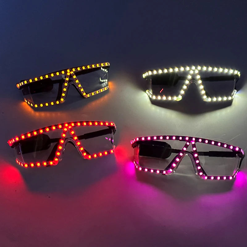 Led Light Conjoined Sunglasses NightClub Concert Masquerade Stage Performance Props LED Cool Transparent Glasses DJ SunGlasses