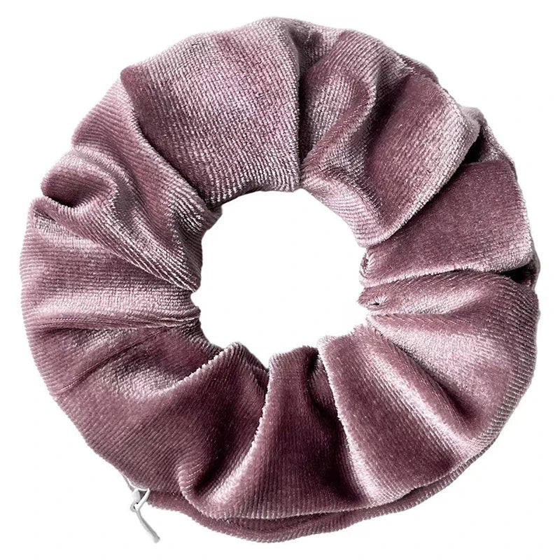 1PC Portable Hidden Safe Sight Secret Hair Tie Storage Case Hair Scrunchie With Zipper Hide Key Cash Jewelry Hair Accessories