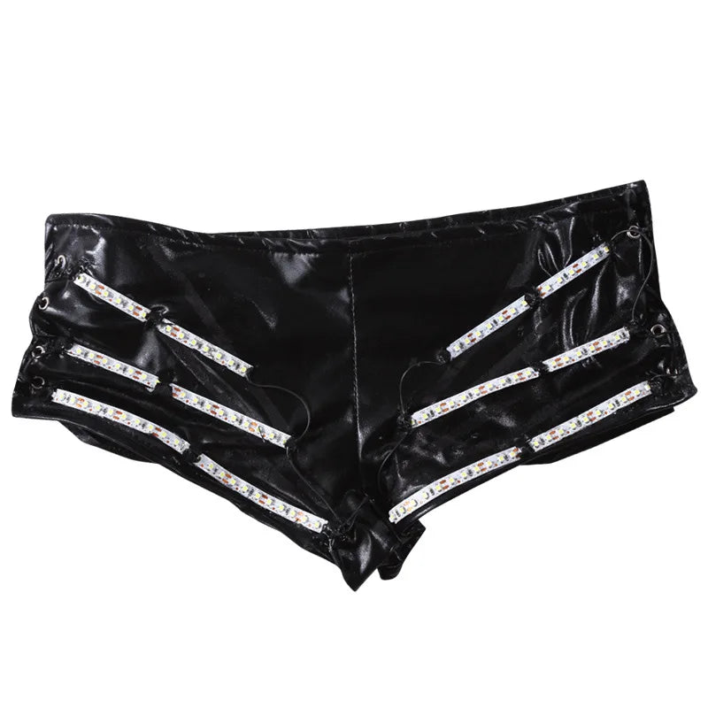 LED Shorts Set Nightclub Bar Rave Outfit Tron Dance Wear Stage Performance Clothes DJ Gogo Dancer Festival Set 2024 Pole Dance