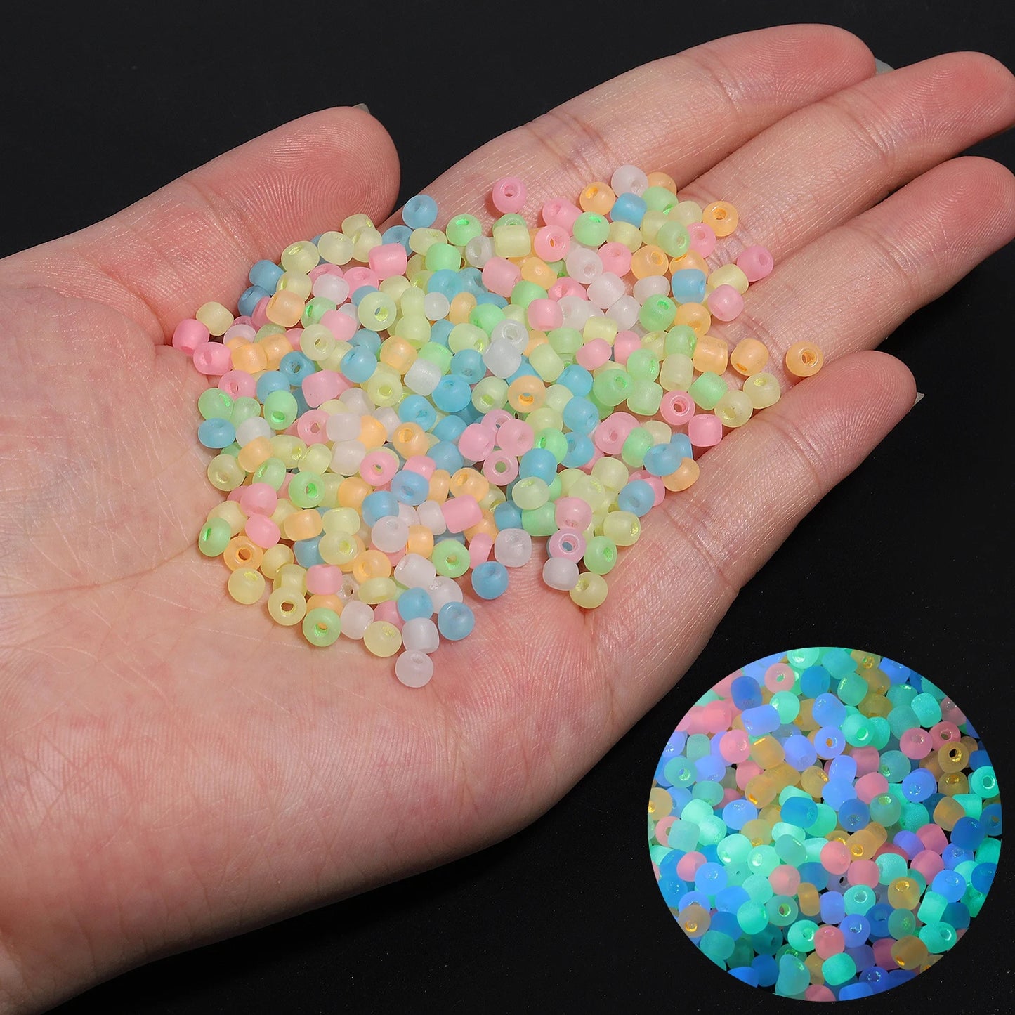 350pcs/box 4mm Strong Luminous Glass Seed Beads Colorful Loose Spacer Beads For Jewelry Making DIY Fashion Bracelet Necklace