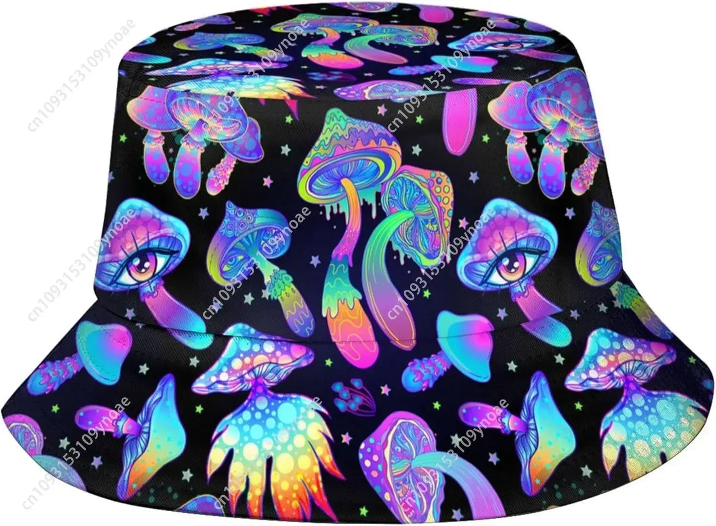 Fashion Retro 80s 90s Bucket Hat Men Women Packable Sun Cap Rave Party Outfit Accessories Fisherman Hats Outdoor Cartoon Pattern