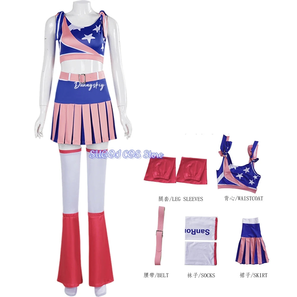 Lollipop Chainsaw Halloween Cosplay Costume Women Cheerleaders Sexy Dresses Outfit Suit XS-3XL Anime Carnival Uniforms Role-play
