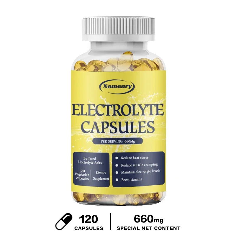 Premium Electrolyte Capsules - Salt Pills and Electrolytes for Leg Cramp Relief, Sports Recovery, Hiking Essentials Supplement