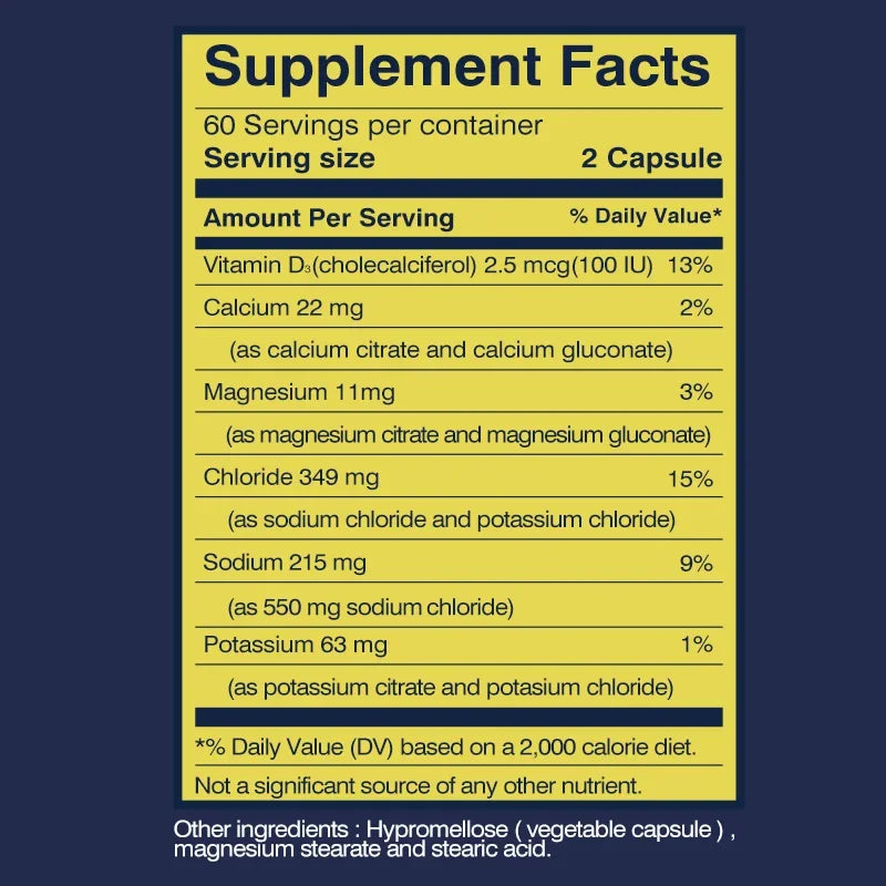 Premium Electrolyte Capsules - Salt Pills and Electrolytes for Leg Cramp Relief, Sports Recovery, Hiking Essentials Supplement
